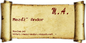 Mező Andor névjegykártya