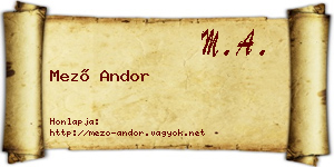 Mező Andor névjegykártya